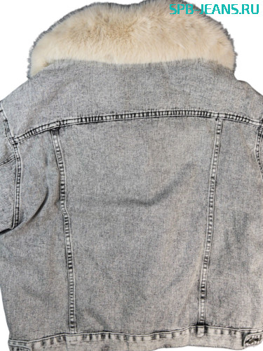 Теплая джинсовая куртка с мехом 2222 фото 5