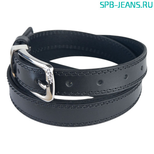 Ремень кожаный 25A03-01L черный фото 2