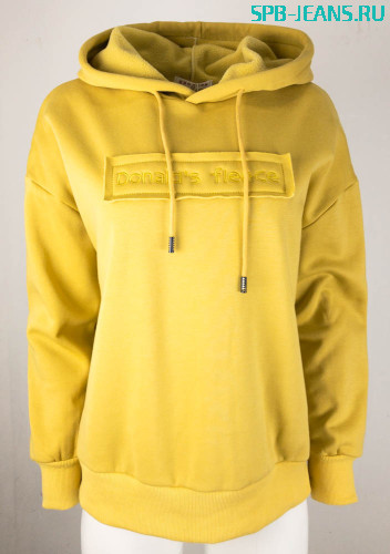 Женская толстовка худи оверсайз 8340 yellow