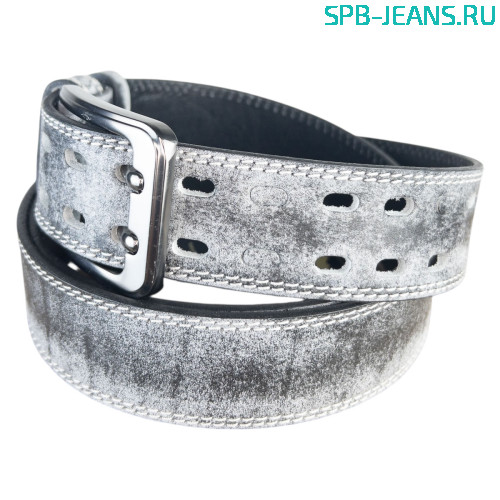 Ремень кожаный 40M03-41L серый фото 3