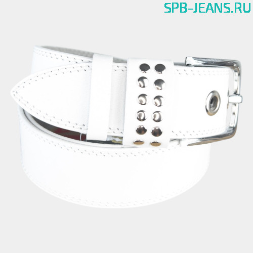Ремень кожаный 40WL03-16L белый фото 2