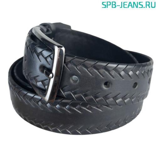 Ремень кожаный 35C34-01LK черный фото 3