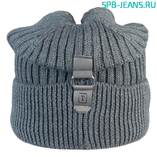 Шапка 175Ф т. серый, 50% шерсть + флис фото 2