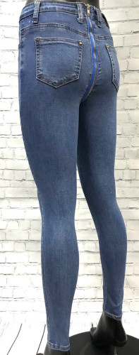 Женские джинсы с молнией 811 blue