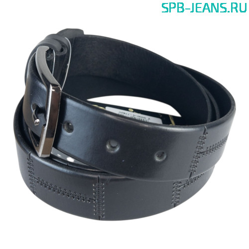 Ремень кожаный 35C34-01L черный фото 3