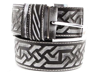 Ремень кожаный 45C02-04R "Кельт" grey