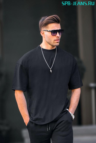 Футболка оверсайз MadMext 6066 syah