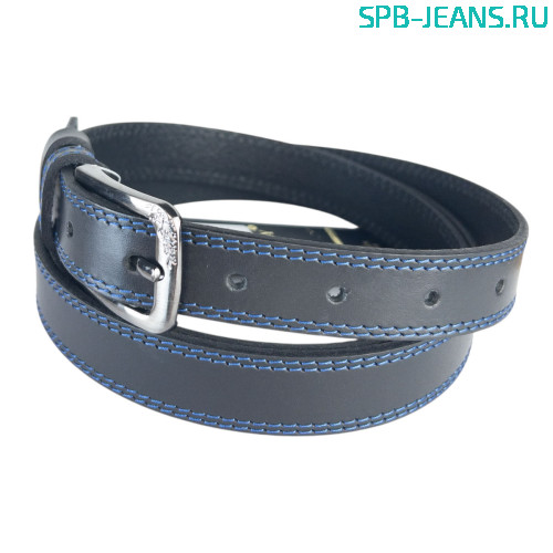 Ремень кожаный 25A03-12L черный фото 2