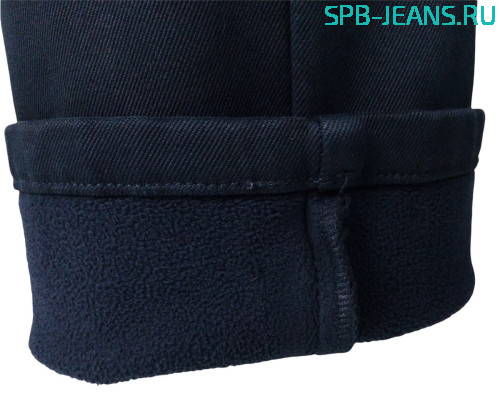 Мужские тёплые джинсы Boss 196-26 dark blue фото 3