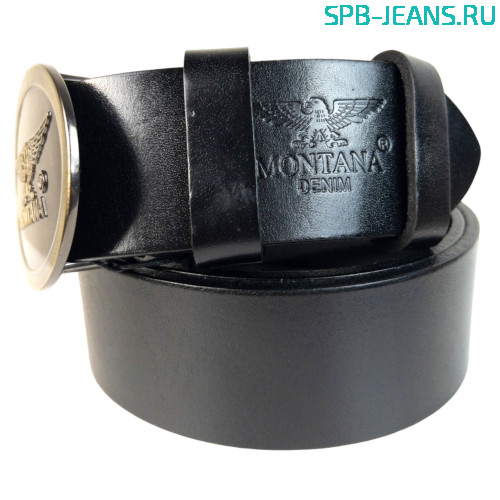 Ремень кожаный Montana M2-2 black фото 2