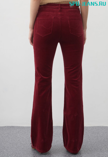 Вельветовые джинсы MR707V bordo фото 4