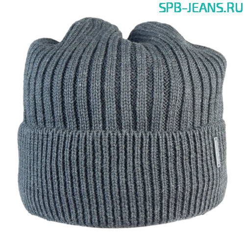 Шапка 175Ф т. серый, 50% шерсть + флис