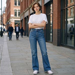 Джинсы клёш Blue CoCo 6286