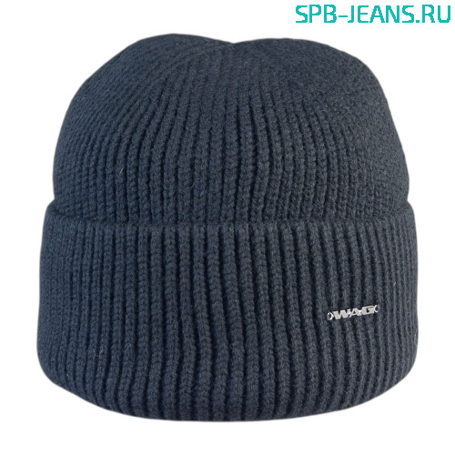 Шапка 371Ф черный, 80% шерсть + флис