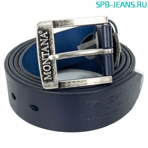 Ремень кожаный Montana M1 blue