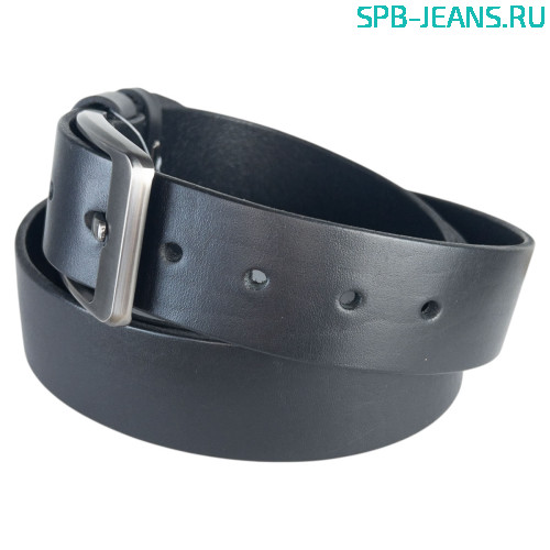 Ремень кожаный 40A01-01L черный фото 3