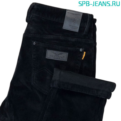 Вельветовые тёплые джинсы Montana 4805F, черный фото 6