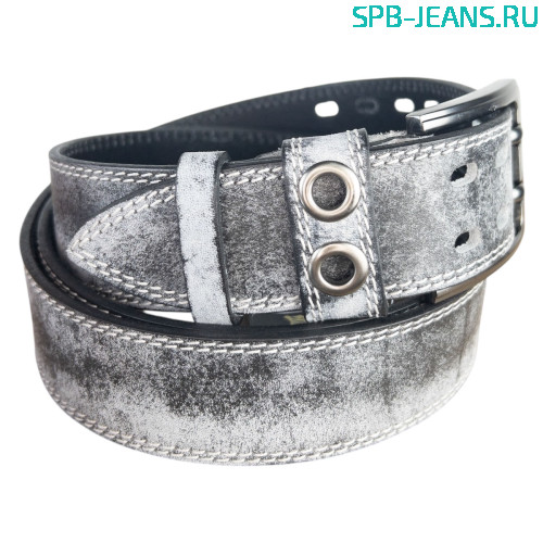 Ремень кожаный 40M03-41L серый фото 2