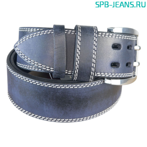 Ремень кожаный 45M03-51L синий фото 2