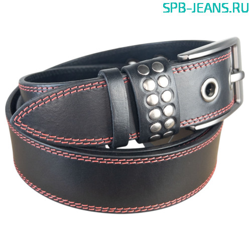 Ремень кожаный 40WL03-10L черный фото 2