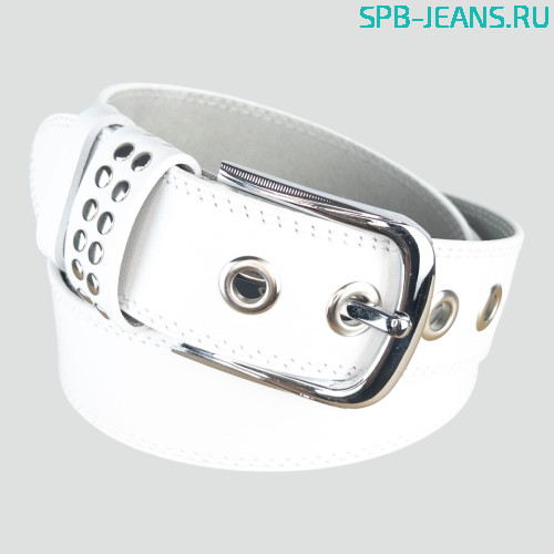 Ремень кожаный 40WL03-16L белый