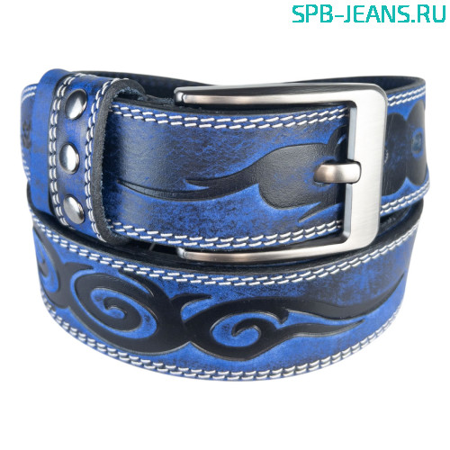 Ремень кожаный 40C05-51L синий