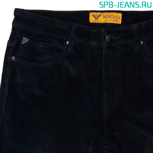 Вельветовые тёплые джинсы Montana 4805F, черный фото 7