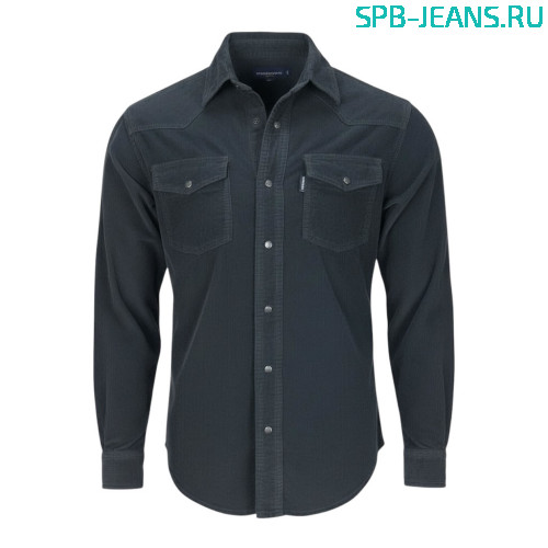 Вельветовая серая рубашка Montana 4507