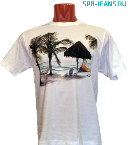 Футболка (пальмы) белая