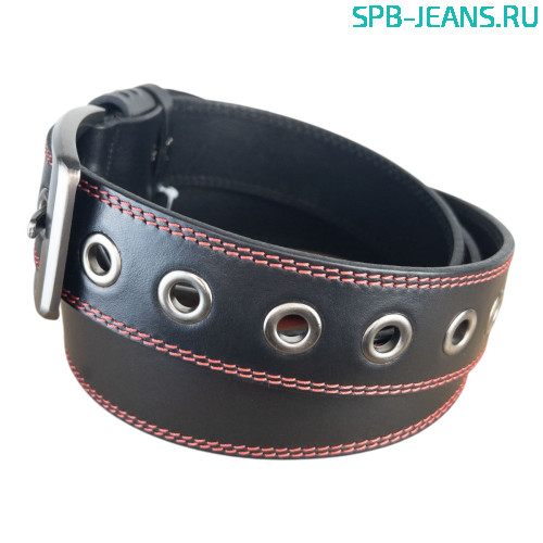 Ремень кожаный 40WL03-10L черный фото 3