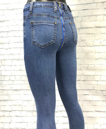 Женские джинсы с молнией 811 blue фото 3