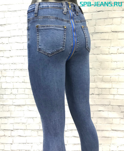 Женские джинсы с молнией 811 blue фото 3