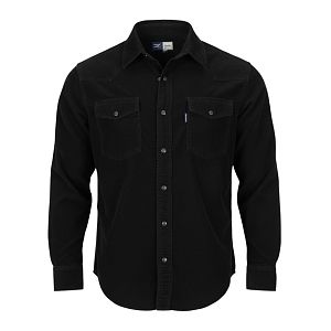 Вельветовая черная рубашка Montana 4501