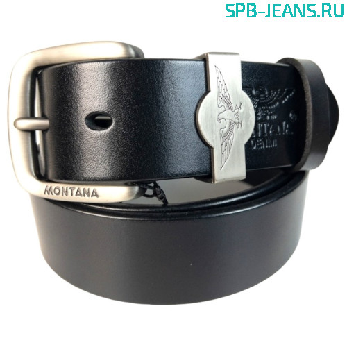 Ремень кожаный Montana M1-1 black