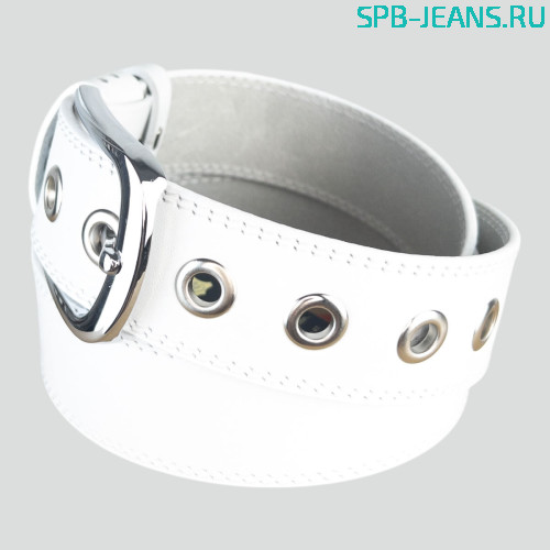 Ремень кожаный 40WL03-16L белый фото 3