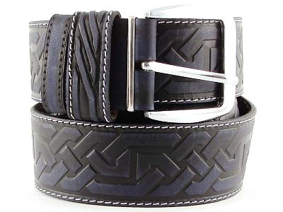 Ремень кожаный 45C02-05R "Кельт" blue