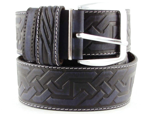 Ремень кожаный 45C02-05R "Кельт" blue