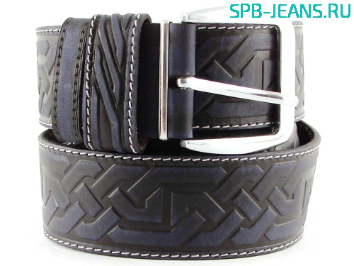 Ремень кожаный 45C02-05R "Кельт" blue