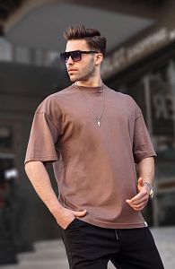 Футболка оверсайз MadMext 6066 kahve