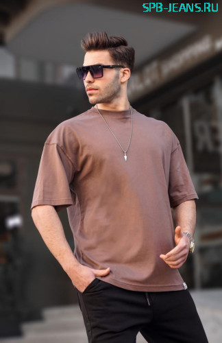 Футболка оверсайз MadMext 6066 kahve