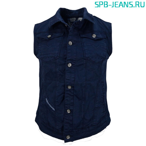 Мужская джинсовая безрукавка Infors 110524 син.