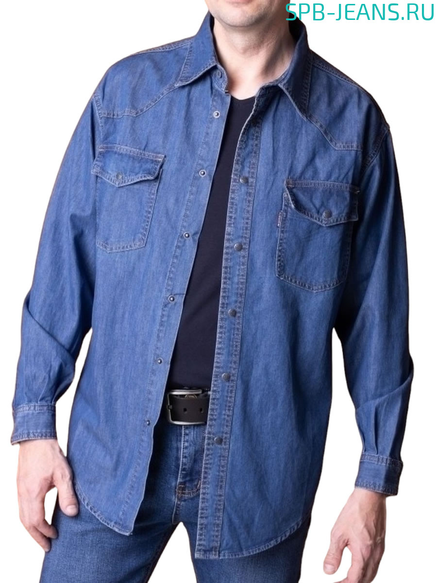 Джинсовая рубашка Montana 6617. Цена 3 550 ₽ - Мужские рубашки